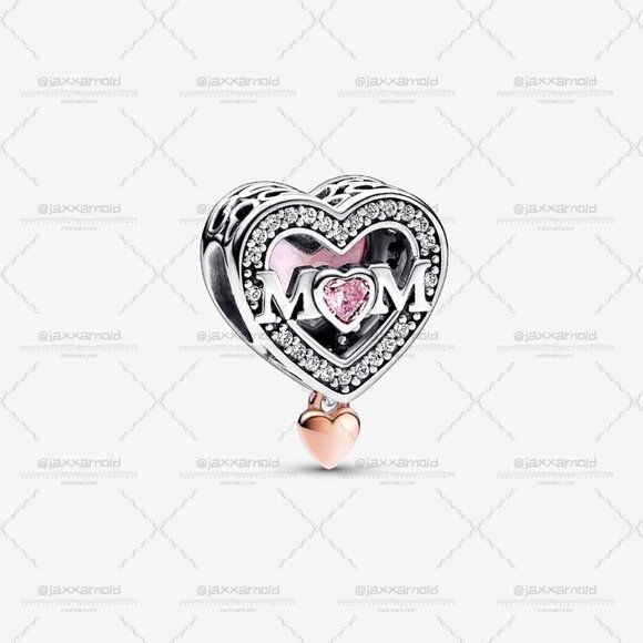 Pandora Jewelry - Pandora Two-tone Openwork Mom & Heart Charm|Pendant|Two-tone